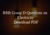 RRB Group D Questions on Electricity PDF