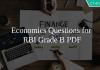 Economics Questions for RBI Grade B PDF