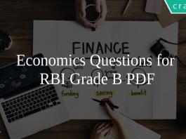 Economics Questions for RBI Grade B PDF