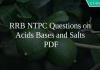 RRB NTPC Questions on Acids Bases and Salts PDF