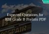 Expected Questions for RBI Grade B Prelims PDF