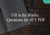 Fill in the Blanks Questions for IIFT PDF