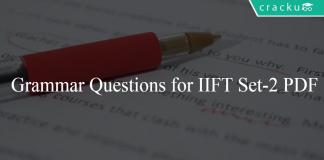 Grammar Questions for IIFT Set-2 PDF