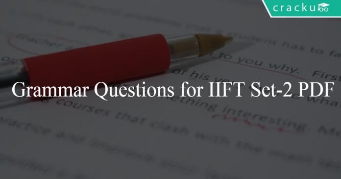Grammar Questions for IIFT Set-2 PDF