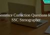 Sentence Correction Questions for SSC Stenographer