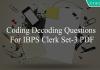 coding decoding questions for ibps clerk set-3 pdf