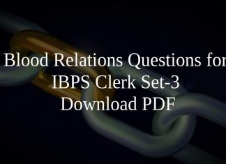 Blood Relations Questions for IBPS Clerk Set-3 PDF