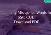 Commonly Misspelled Words for SSC CGL PDF