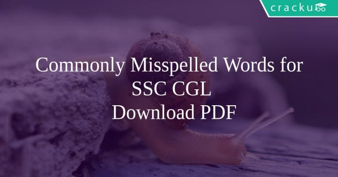 Commonly Misspelled Words for SSC CGL PDF