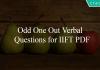 Odd One Out Verbal Questions for IIFT PDF