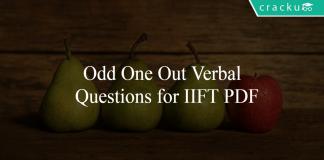 Odd One Out Verbal Questions for IIFT PDF