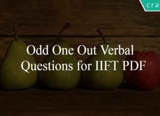 Odd One Out Verbal Questions for IIFT PDF