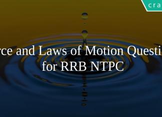 Force and Laws of Motion Questions for RRB NTPC