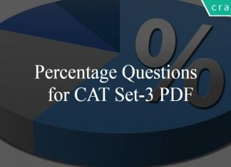 Percentage Questions for CAT Set-3 PDF