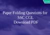 Paper Folding Questions for SSC CGL PDF