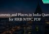 Monuments and Places in India Questions for RRB NTPC PDF