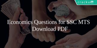 Economics Questions for SSC MTS PDF