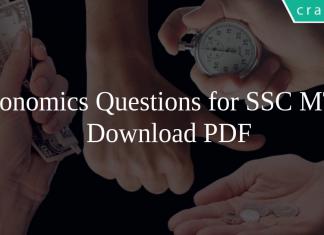 Economics Questions for SSC MTS PDF