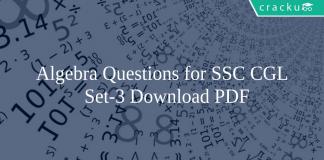 Algebra Questions for SSC CGL Set-3 PDF