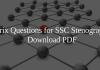 Matrix Questions for SSC Stenographer PDF