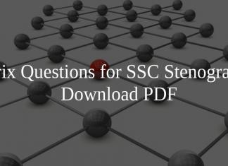 Matrix Questions for SSC Stenographer PDF