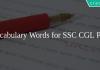 Vocabulary Words for SSC CGL PDF