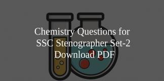 Chemistry Questions for SSC Stenographer Set-2 PDF