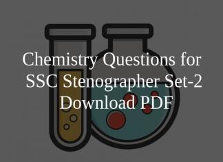 Chemistry Questions for SSC Stenographer Set-2 PDF