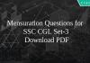 Mensuration Questions for SSC CGL Set-3 PDF