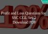 Profit and Loss Questions for SSC CGL Set-2 PDF