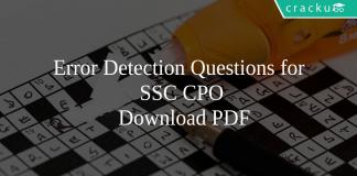Error Detection Questions for SSC CPO PDF