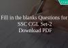 Fill in the blanks Questions for SSC CGL Set-2 PDF