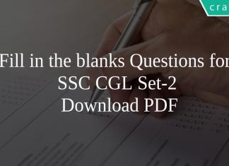 Fill in the blanks Questions for SSC CGL Set-2 PDF