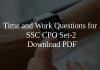 Time and Work Questions for SSC CPO Set-2 PDF