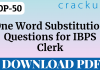 One Word Substitution Questions for IBPS Clerk