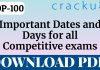 TOP-100 Important Dates and Days for all Competitive Exams (Part-2