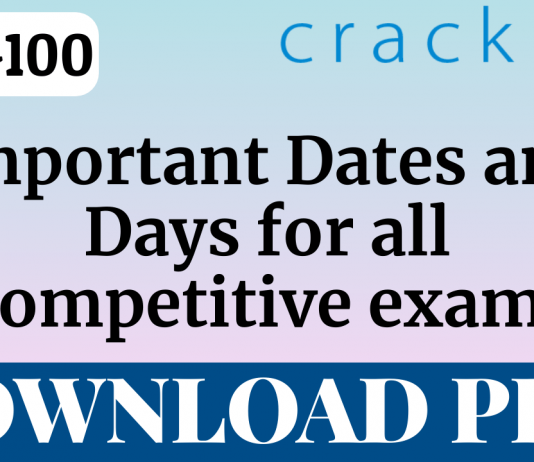 TOP-100 Important Dates and Days for all Competitive Exams