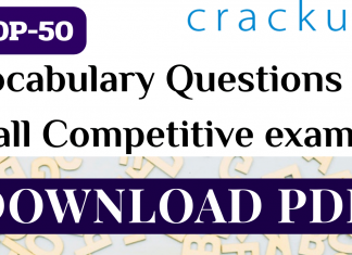 TOP-50 Vocabulary Questions for all Competitive exams