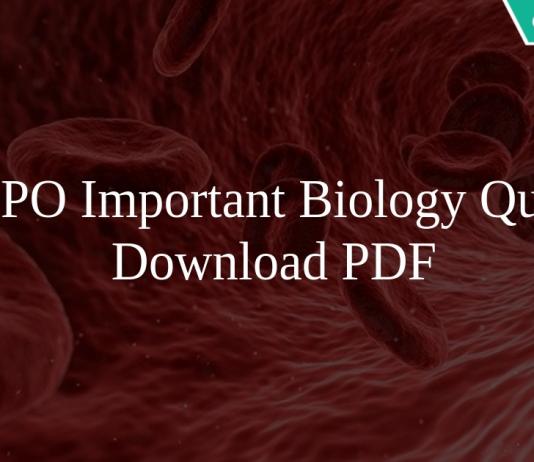 SSC CPO Important Biology Questions