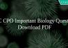 SSC CPO Important Biology Questions