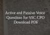 Active and Passive Voice Questions for SSC CPO PDF