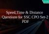 Speed,Time & Distance Questions for SSC CPO Set-2 PDF