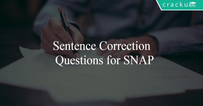 Sentence Correction Questions for SNAP