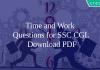 Time and Work Questions for SSC CGL PDF