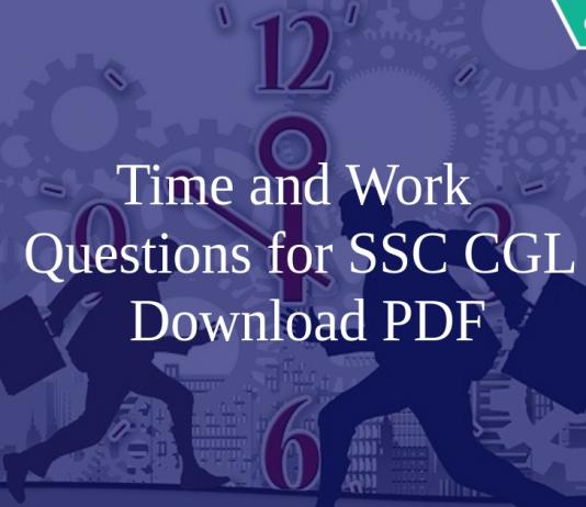 Time and Work Questions for SSC CGL PDF