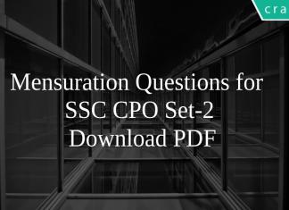 Mensuration Questions for SSC CPO Set-2 PDF