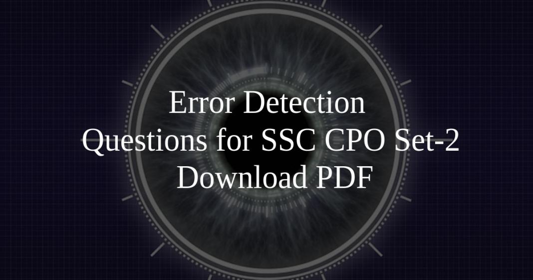 Error Detection Questions for SSCCPO Set2 PDF Cracku