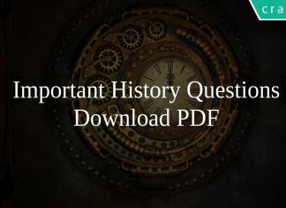 Important History Questions