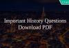 Important History Questions