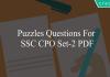 puzzles questions for ssc cpo set-2 pdf